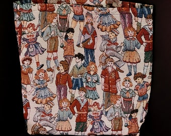 Bolso de mano tapiz vintage hecho a mano