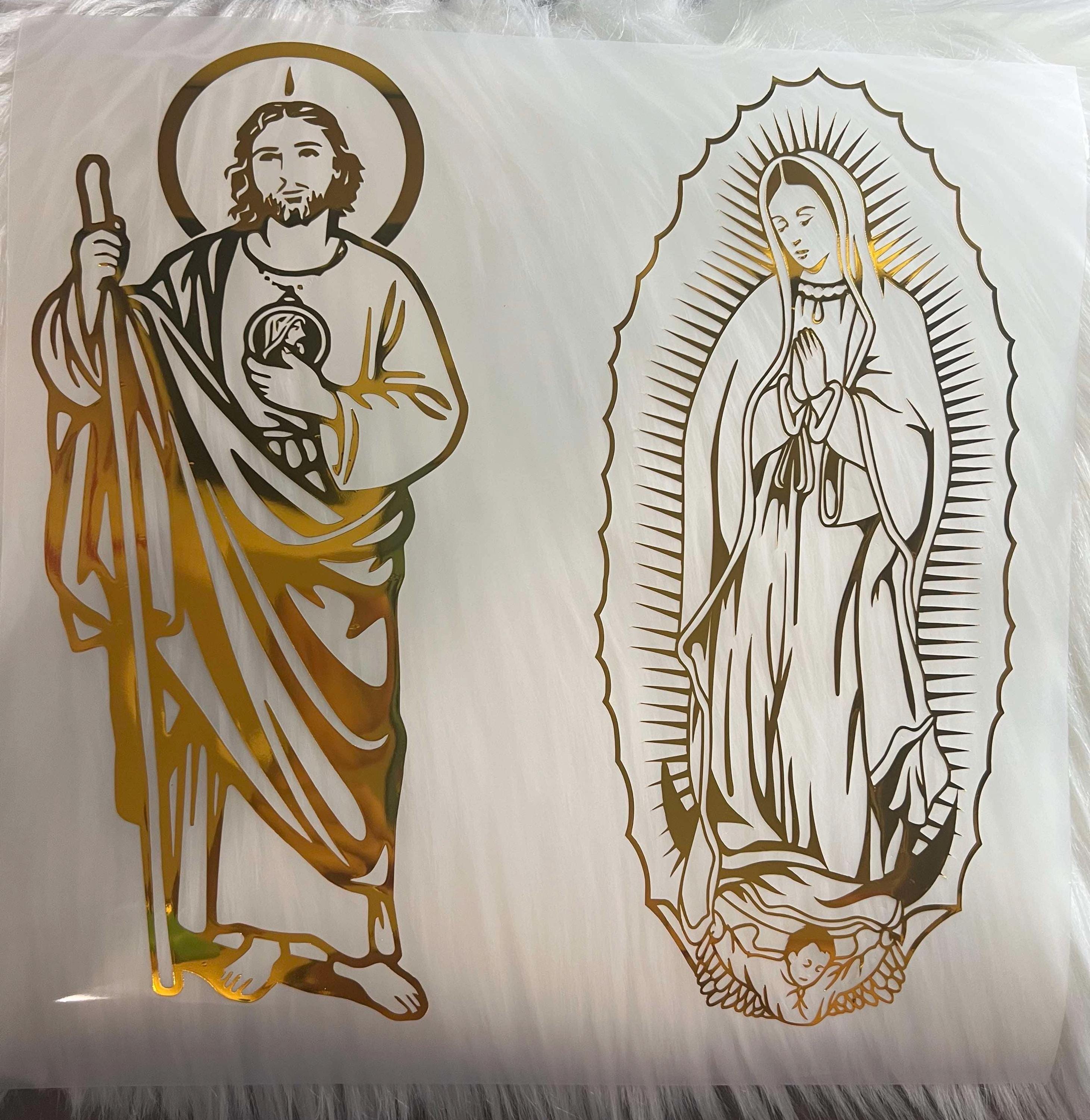 4x Decal Mary Saint Sticker Maria Guadalupe Virgen Fatima Madre