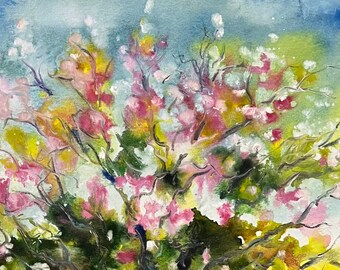 Saucer Magnolia, Original Watercolor