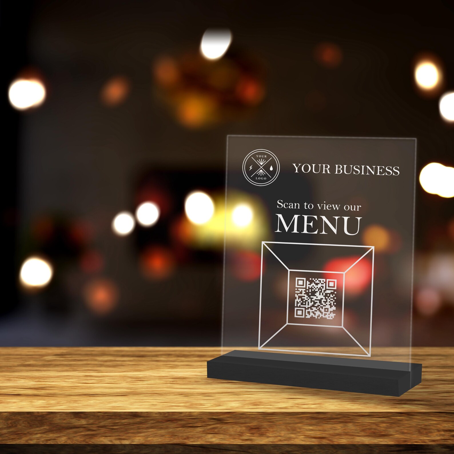 Custom QR Code Frosted Acrylic Display Sign Perfect for Social Media ...