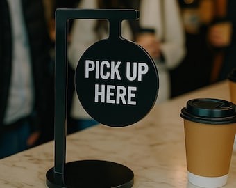 Custom Acrylic Tabletop Sign: QR Code, Logo, Order Here