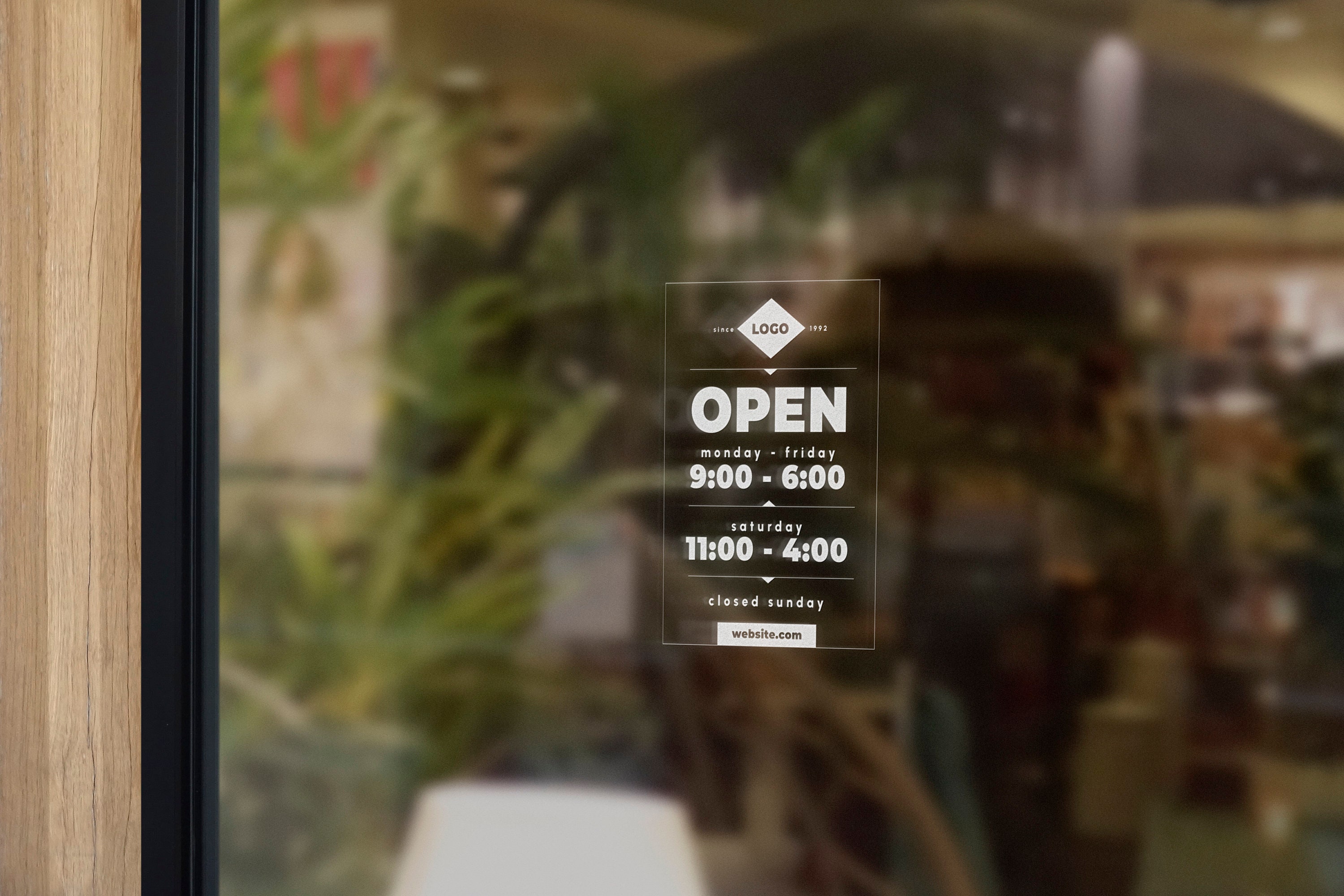 Window Store Hours Sticker Store Hours - Vinyl Window Decal, Standard / Custom Sizes, PEEL AND ...