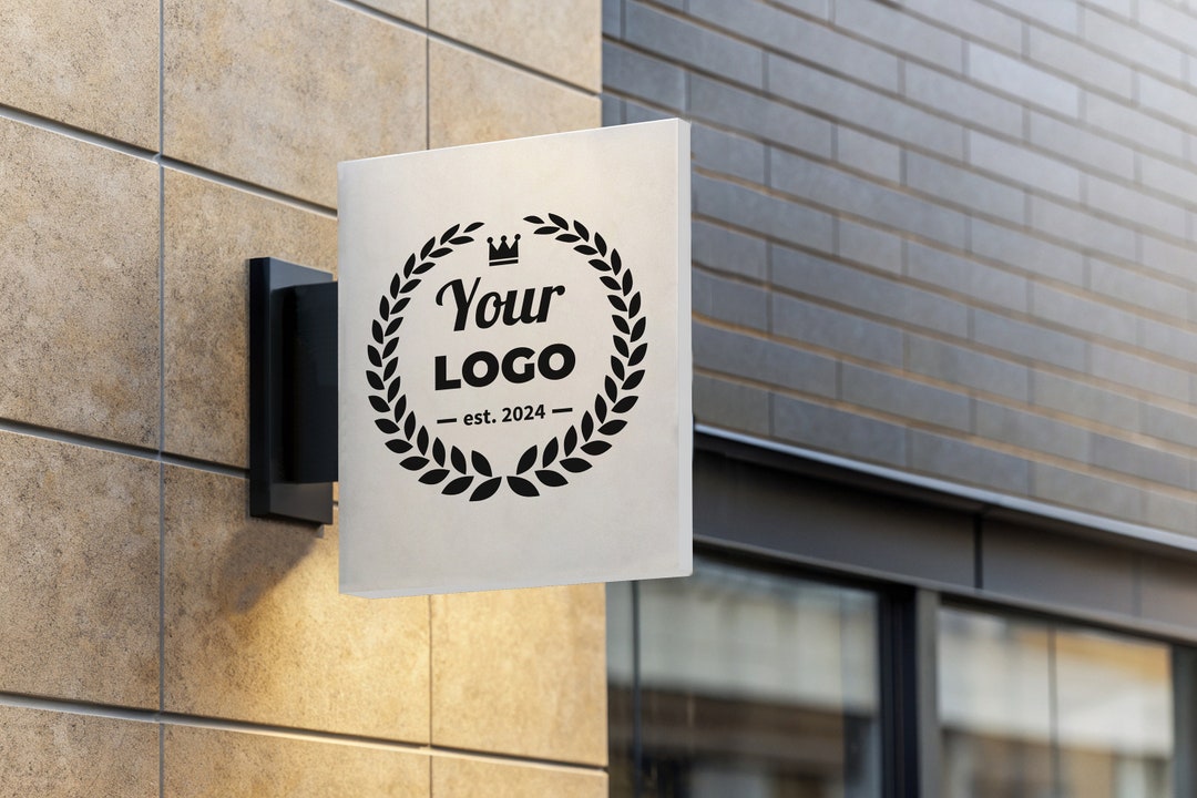 Order Here Sign, Personalized Logo Printed Square Blade Sign, Custom ...