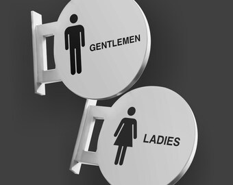 Men and Woman Bathrooms 2 pcs Set Signs Double Sided Outdoor Indoor PVC Sign, Storefront Logo Sign, Restaurant,Gas Station Wall Mounted Sign