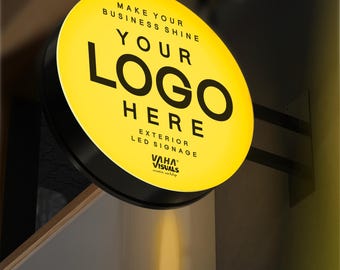 Custom Illuminated Storefront Sign – LED Double Sided Sign | Personalized Outdoor Lighted Business Sign for Restaurants, Salons & More