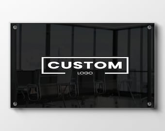 Custom Acrylic Business Logo Sign - Office Door Decor - Clear Frosted Design - Corporate Signage - Unique Gift