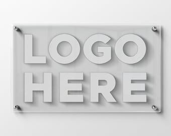 Custom Acrylic Business Logo - Office Wall Decor - Clear Frosted Design - Corporate Signage - Acrylic Wall Decor Gift - Custom Acrylic Sign