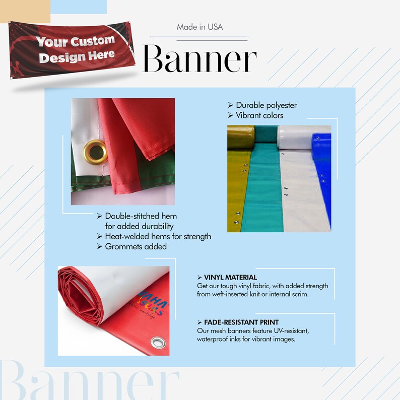 Custom Banner Display, Polyester/vinyl - Personalized Advertising Sign ...