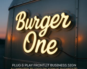 Custom Illuminated 3D Logo Sign: Portable Acrylic LED, Plug & Play
