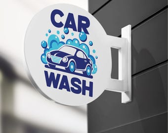 Custom Car Wash Blade Sign: Double Sided PVC Outdoor Business Sign
