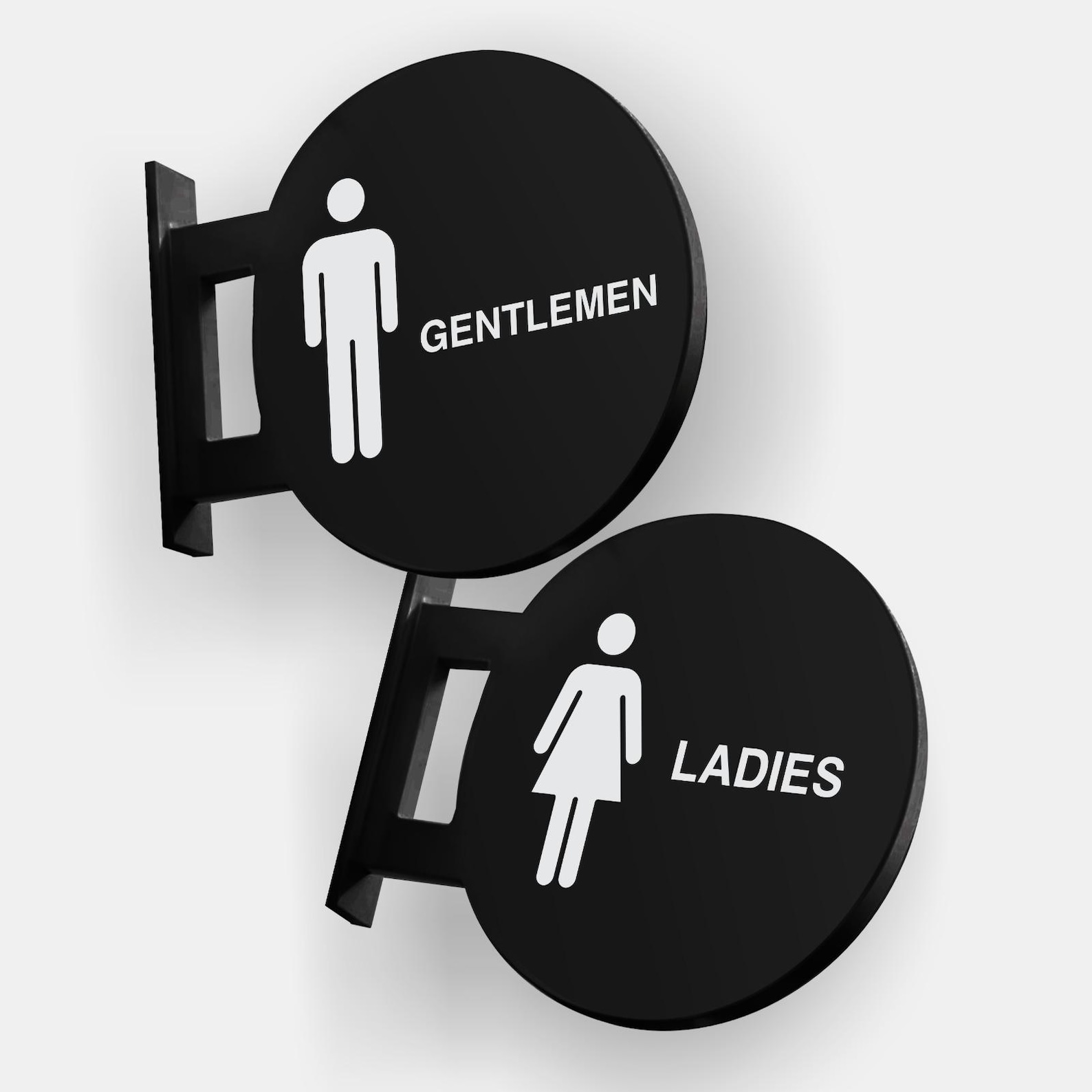 Men and Woman Bathrooms 2 Pcs Set Signs Double Sided Outdoor Indoor PVC ...