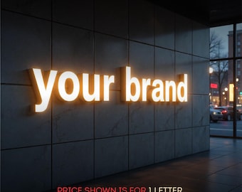 Custom Front-Lit Channel Letter Sign – Personalized LED Business Logo, Choose Font, Color & Size – Outdoor Illuminated Storefront Signage
