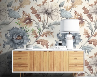 Removable Wallpaper, Colorful Beautiful Floral - Peel & Stick, Reusable, Self Adhesive, 26" Panels, Easy Install, Seamless