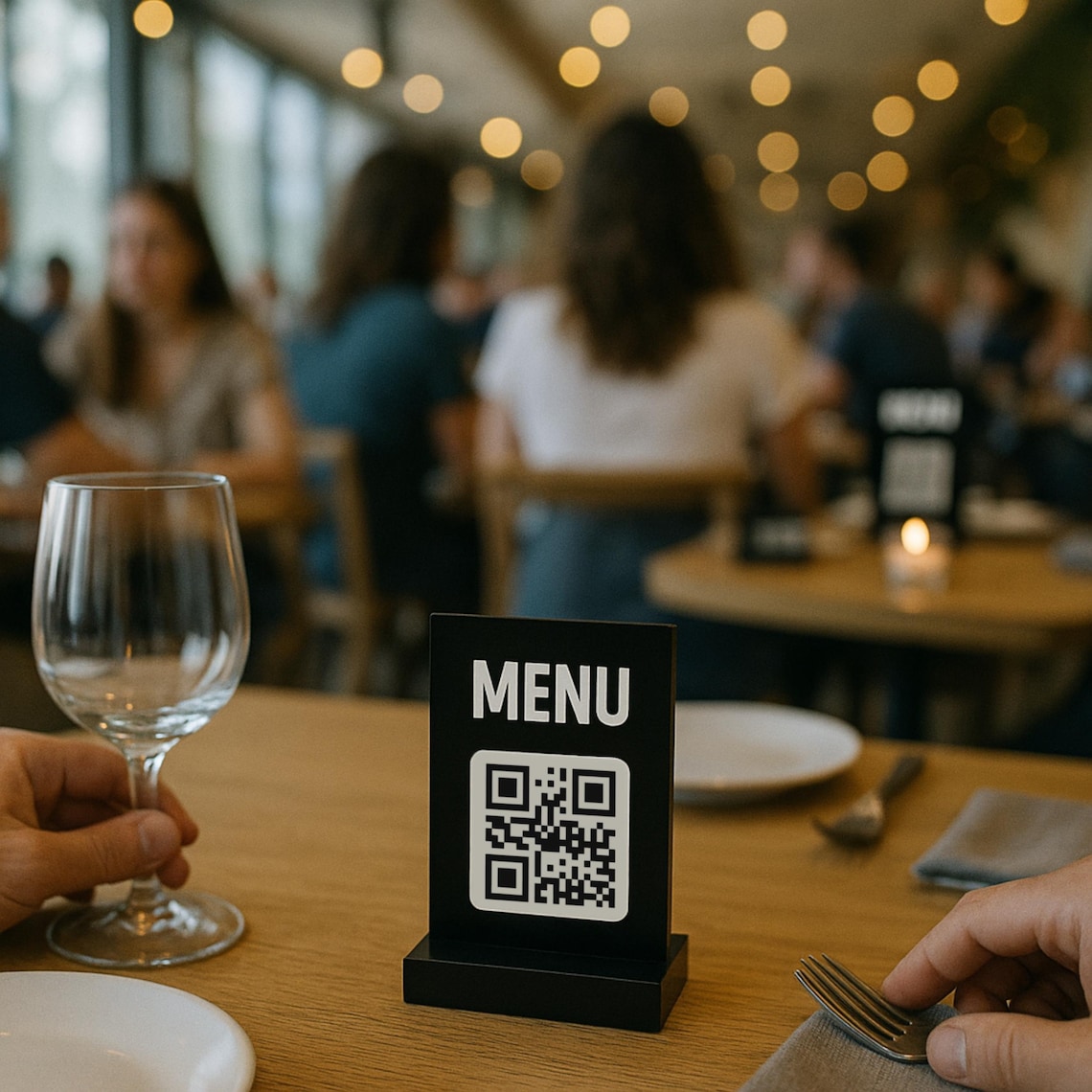 Custom Black Acrylic Tabletop Sign: QR Code, Menu, Logo Display - Etsy