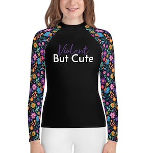 Youth Floral Jiu Jitsu Rash Guard, BJJ Rash Guard, Rash Guard, Jiujitsu, Rash Guard, Martial Arts, Brazilian Jiu Jitsu, Rash Guard, BJJ Gift