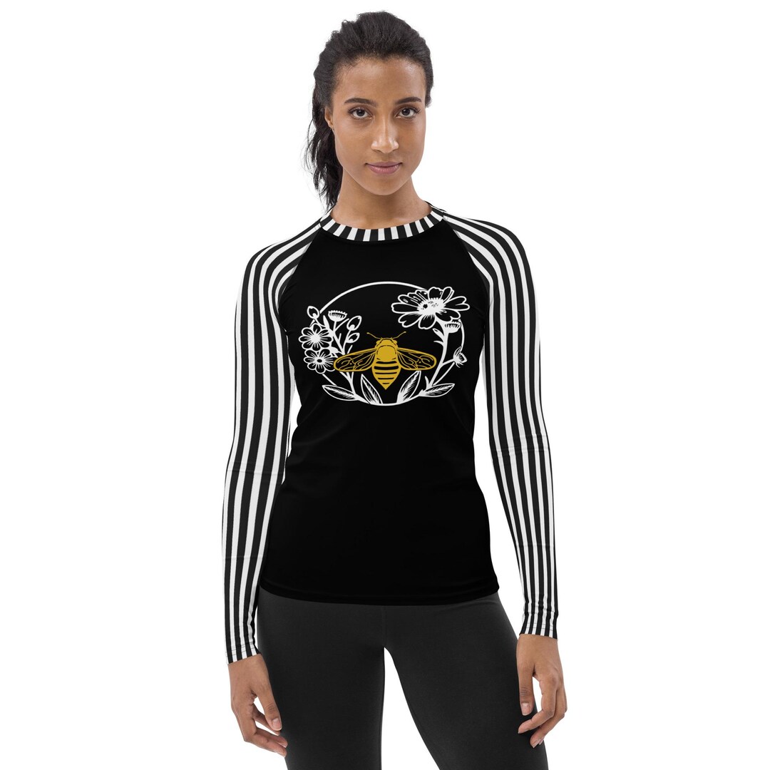 BJJ Rashguard Jiu Jitsu Striped Rash Guard, Ladies Rash Guard, BJJ ...