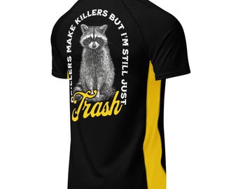 BJJ Short Sleeve Rash Guard, Unisex Rash Guard, Brazilian Jiu-jitsu, Jiujitsu Gear, BJJ Ladies Men, Raccoon Trash Panda, Funny, Drilling