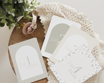 Milestone cards, monthiversaries, baby gift, future mom, gift for mom, baby stationery, shower gift, pregnancy