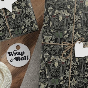 Gothic Nutcracker Wrapping Paper | Dark Christmas Gift Wrap | Spooky Holiday Paper | All Occasion Horror