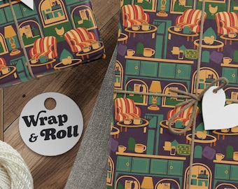 Friends TV Show Apartment Wrapping Paper | Monica and Joey Scene Gift Wrap | 90s Nostalgia Holiday Paper for Fans, BFFs and Housewarming