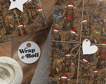 Funny Zombie Christmas Wrapping Paper | Post Apocalyptic Holiday Gag Gift | Dark Humor Xmas | White Elephant
