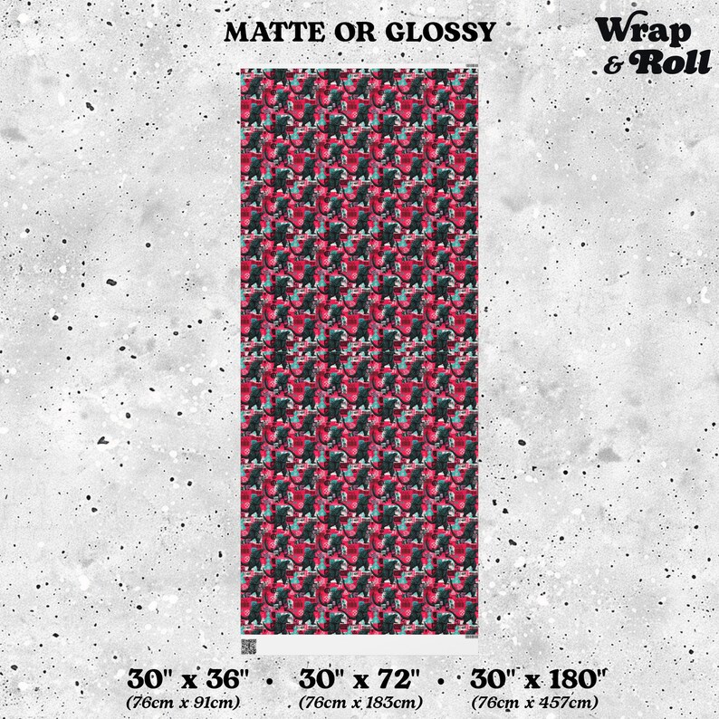 Street Art Godzilla Wrapping Paper | Graffiti Kaiju Gift Wrap | Urban Monster Paper | All Occasion Pop Art Gift image 7