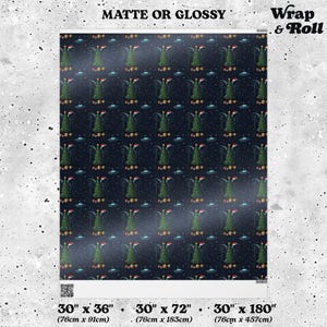 Sci-Fi-Horror-Weihnachtsgeschenkpapier | Lustiges Alien-Geschenkpapier | Feiertagsgeschenkpapier mit Galaxie-Monstern | Nerdiger Weltraum-UFO-Druck Bild 7