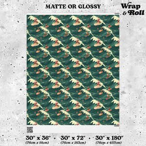 Surfing Santa Wrapping Paper | Funny Christmas Gift Wrap | Beach Xmas Paper | Vintage Xennial Gen Z Tropical Holiday Reindeer Surfer Gift image 7