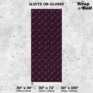 Gothic Halloween Wrapping paper | Orange and Purple Spooky Gift Wrap | Horror Birthday Paper | All Occasion Dark Decor image 8