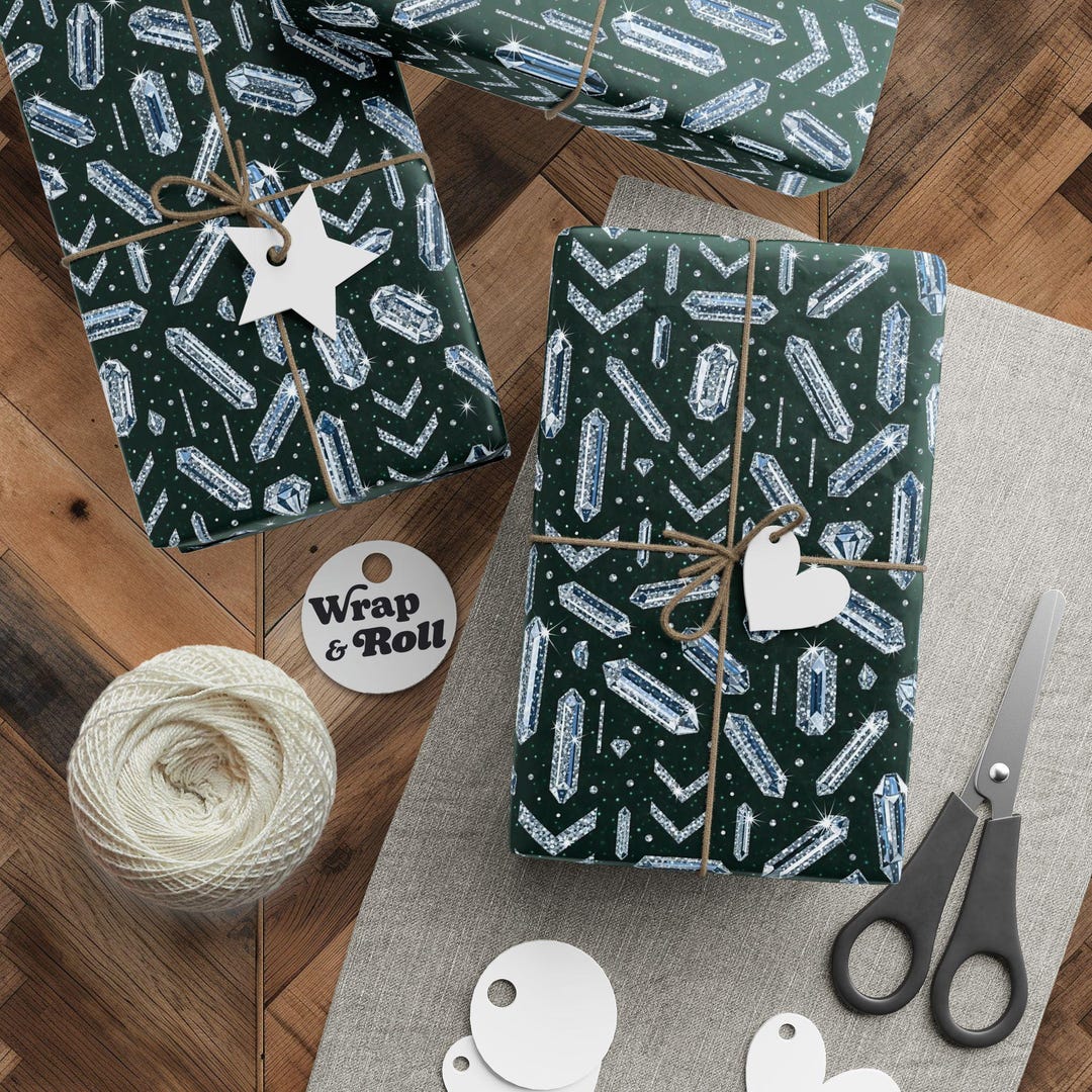 Diamond Wrapping Paper | Crystal Gift Wrap | Sparkle Gemstone Paper ...