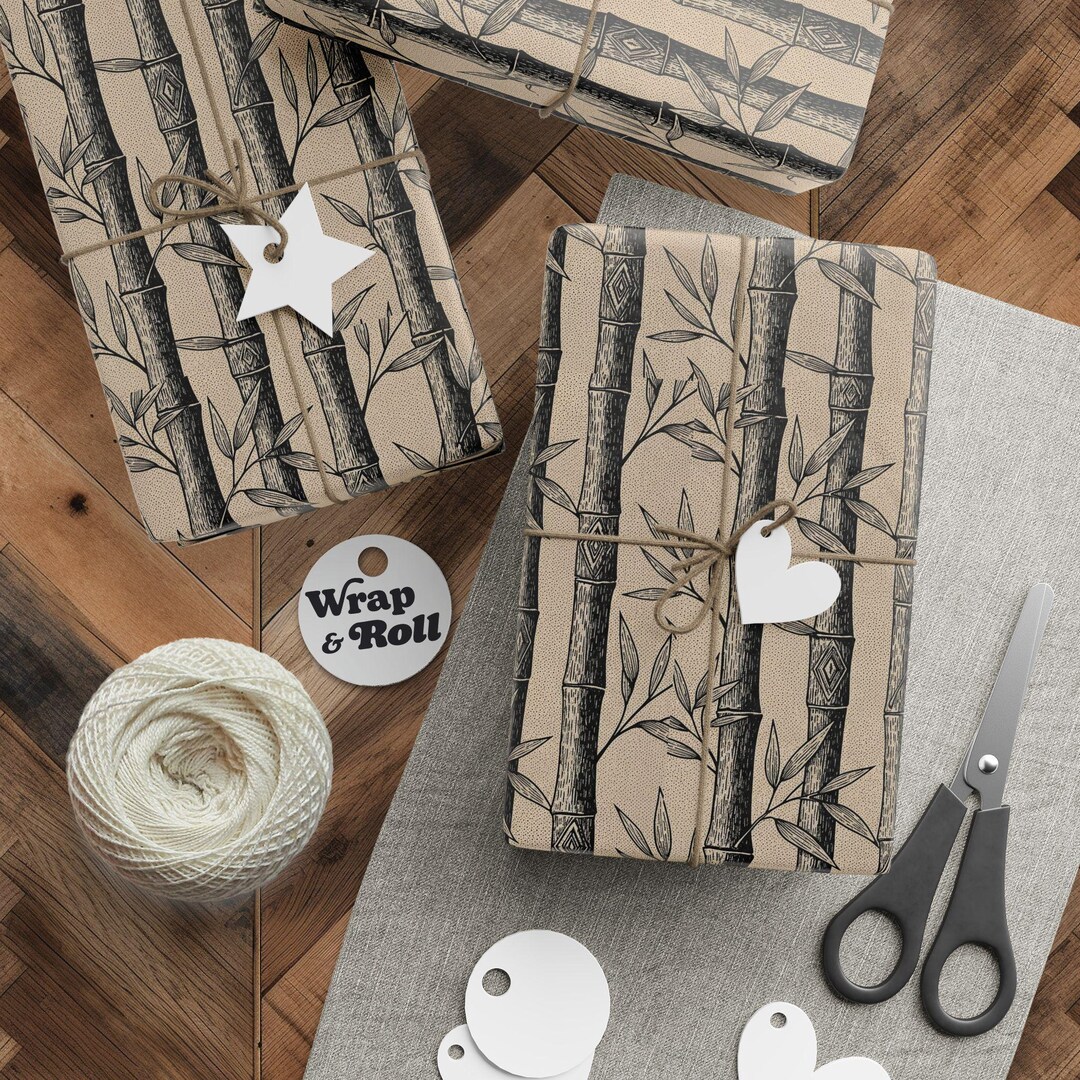 Bamboo Wrapping Paper, Vintage Botanical Gift Wrap, Zen Minimalist ...