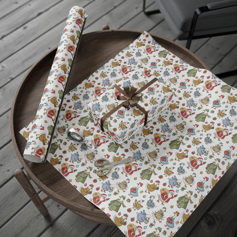 Funny Christmas Goose Wrapping Paper | Whimsical Holiday Gift Wrap | Cute Animal Xmas Paper | Silly Goose Humor image 5