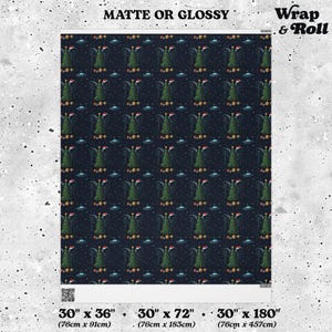Sci-Fi-Horror-Weihnachtsgeschenkpapier | Lustiges Alien-Geschenkpapier | Feiertagsgeschenkpapier mit Galaxie-Monstern | Nerdiger Weltraum-UFO-Druck Bild 6