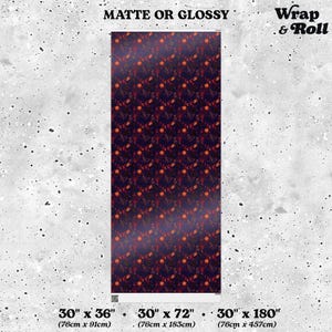 Gothic Halloween Wrapping paper | Orange and Purple Spooky Gift Wrap | Horror Birthday Paper | All Occasion Dark Decor image 9