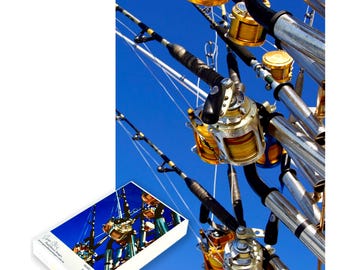 Marlin Reels, Portrait Jigsaw, Ocean Fishing of the West Australian Coast off Exmouth