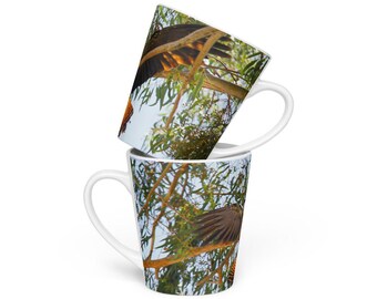 Latté Mug, Celebrate Australia's Unique Wildlife with the Red-tailed Black Cockatoo