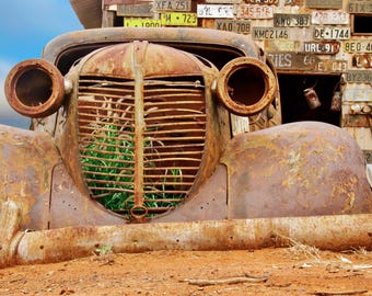 Rusty Memories: Vintage Vehicle Wall Art | Nature's Reclamation | Perfect for Home Decor (Digital Download)