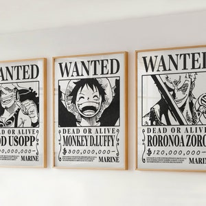 3 Set One Piece Poster, One Piece Wall Art, Luffy Poster, Roronoa Zoro Manga Poster, Manga Prints, Anime Prints