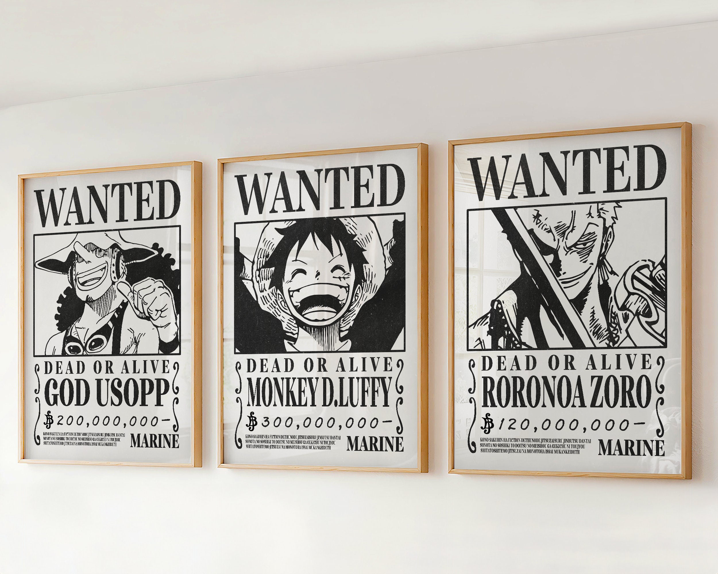 One Piece Wanted Posters - Luffy's News Wanted Poster Wall Decor