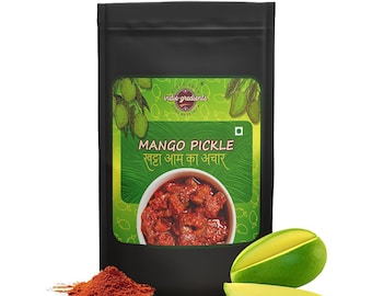 Authentic Homemade Mango Pickle - Pickle Indie-Gredients Sour Mango Pickle Pepinillo Achar - Indian Cuisine Cornichon Mango Pickle
