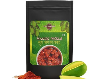 Authentic Homemade Mango Pickle - Pickle Indie-Gredients Sour Mango Pickle Pepinillo Achar - Indian Cuisine Cornichon Mango Pickle