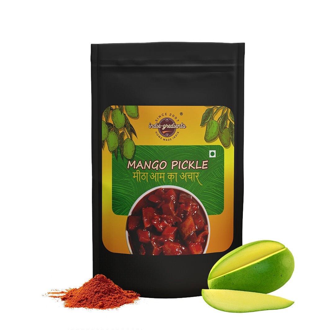 Sweet Mango Pickle Homemade Indian Condiment With Mango Cornichon Indie