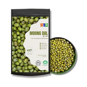 dfols Moong Dal Split Green Gram Light Easy Digest Lentejas para cocinar 0.55 lb 8.82 oz (250 g) Calidad Premium ムング豆ダール