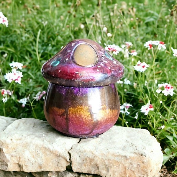 Custom Made Resin Mushroom Jar, Stash Jar, Personalize it, Great Gift for Christmas
