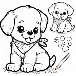 Puppy Coloring Pages: Fun Dog Activity Book (Printable)