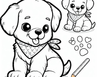 Puppy Coloring Pages: Fun Dog Activity Book (Printable)
