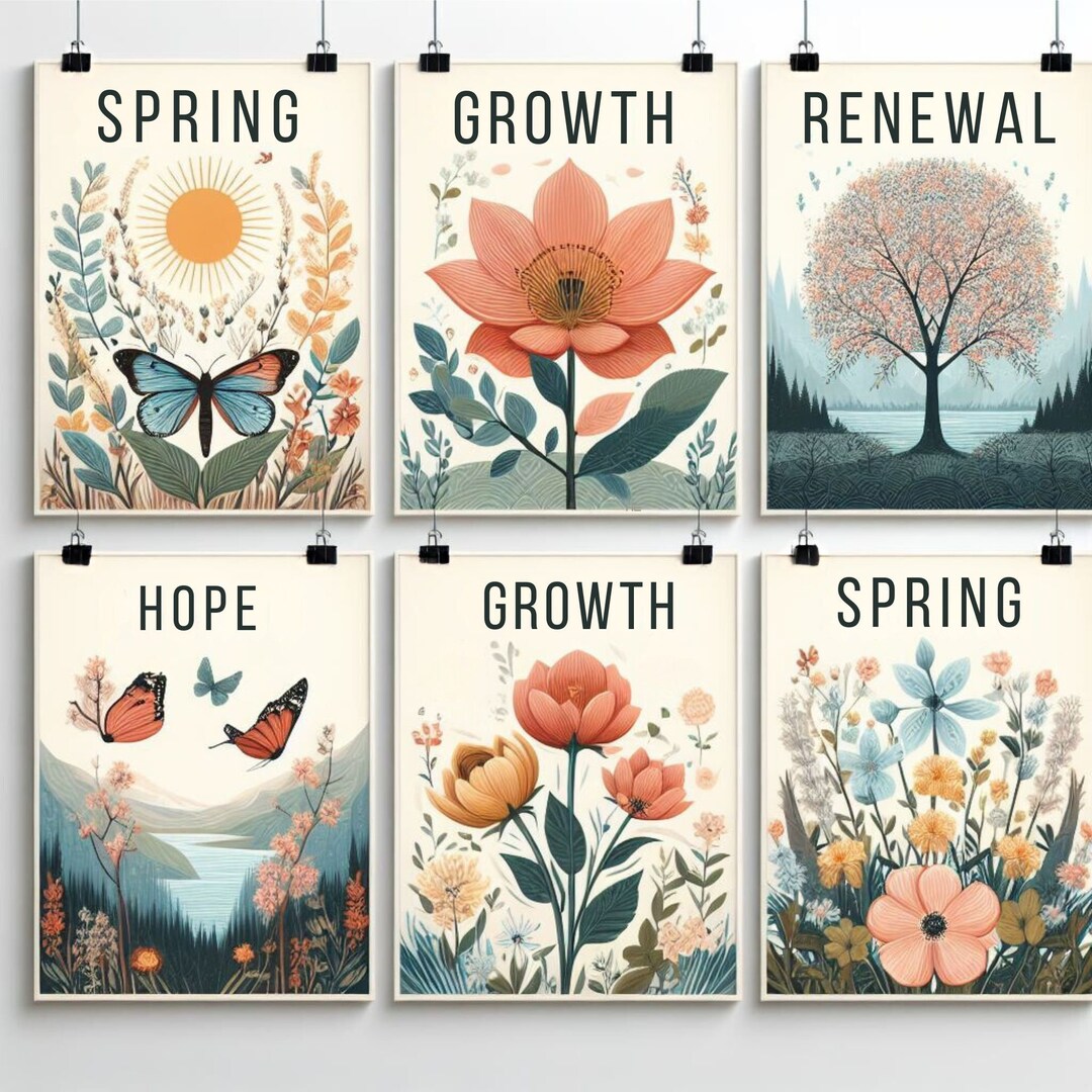 Spring Floral Wall Art | Growth Renewal Hope Print (PDF Download) - Etsy