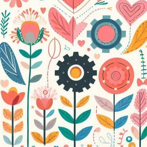 Muttertagskarte PDF - Verspielte Blumen