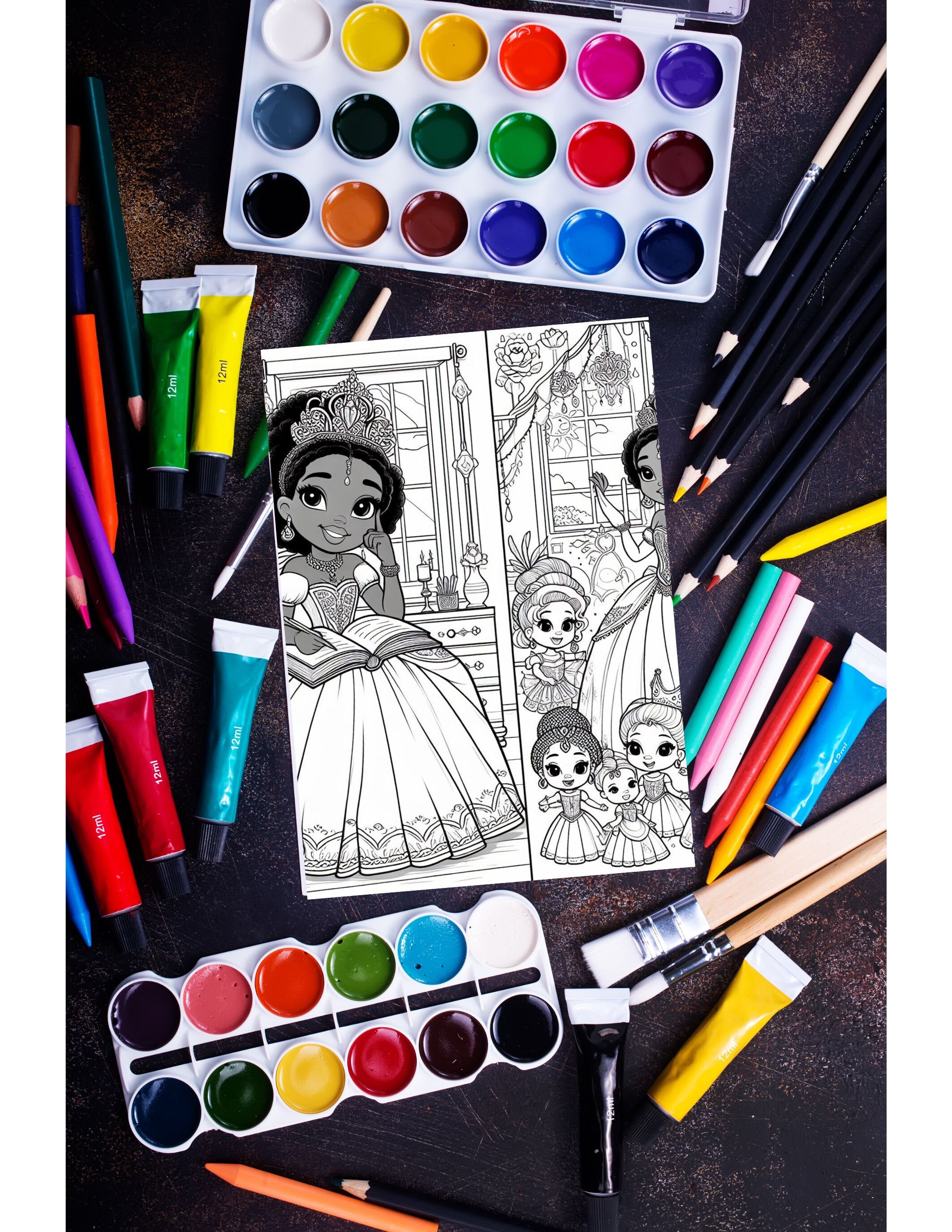 Princess & Unicorn Coloring Book A Fairy Tale Coloring Journey Etsy