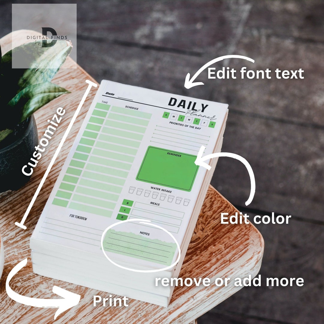 Fully Editable Planner Template Easy to Edit Canva Templates Daily ...